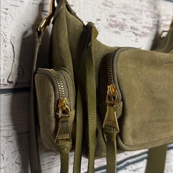 Aimee Kestenberg Away We Go Olive Green Suede leather Women's Bag - Picture 4 of 15